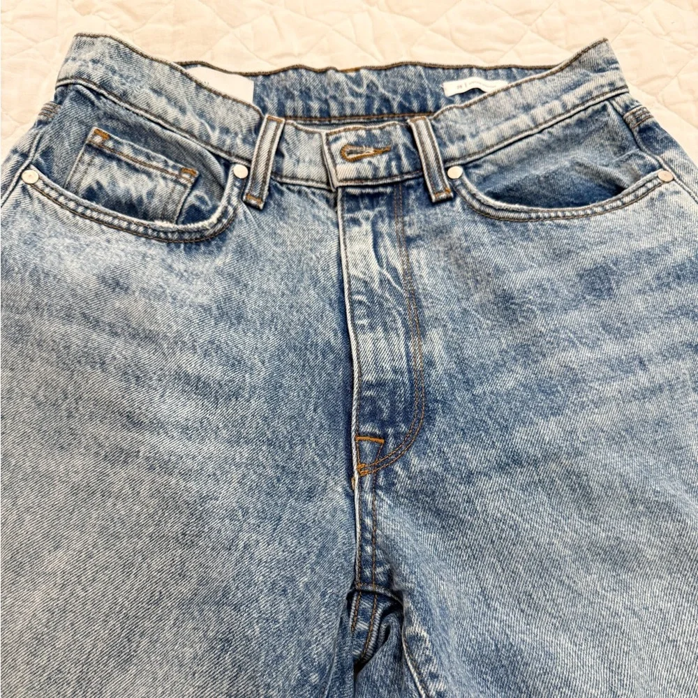 BLDWN Vintage Straight Denim 100% Cotton Women's Button Zip Pockets Vintage Blue - Picture 5 of 17